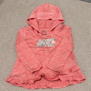 Nike Kids Coral Hoodie with Silver Logo
